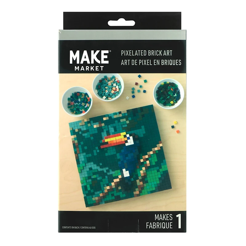 10" x 10" Toucan Pixelated Brick Art Kit by Make Market®