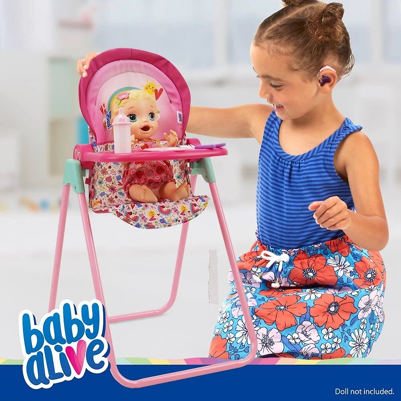 509 Crew Baby Alive Pink and Rainbow Doll Highchair Set