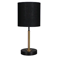 15.5" Gold & Black Metal Table Lamp with Black Fabric Shade by Ashland®