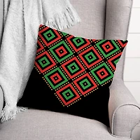 Diamond Kwanzaa Pattern Throw Pillow