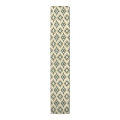 Blue & Yellow Ikat Indoor/Outdoor Table Runner