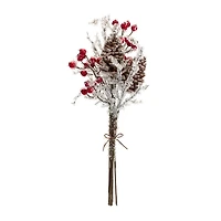 17.25" Silver, Brown and Red Icy Twig/Cone/Berry Bundle, 6ct.