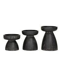 Black Traditional Candle Holder Set