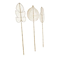 79" Brown Rattan Leaf Handmade Palm Leaf