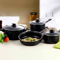 Gibson Home® Chef Du Jour 7-Piece Black Carbon Steel Nonstick Cookware Set