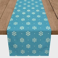 Simple Snowflake Blue 16x72 Poly Twill Table Runner