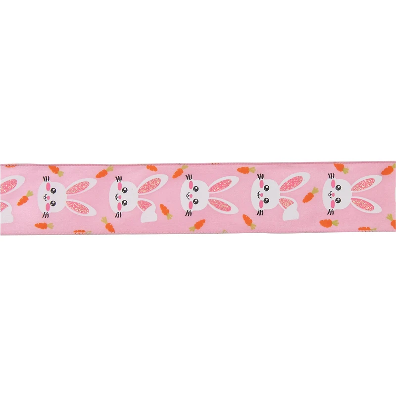 2.5" x 10yd. Easter Bunny Design Wired Spring Craft Ribbon