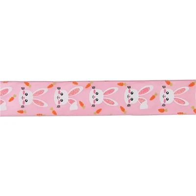 2.5" x 10yd. Easter Bunny Design Wired Spring Craft Ribbon
