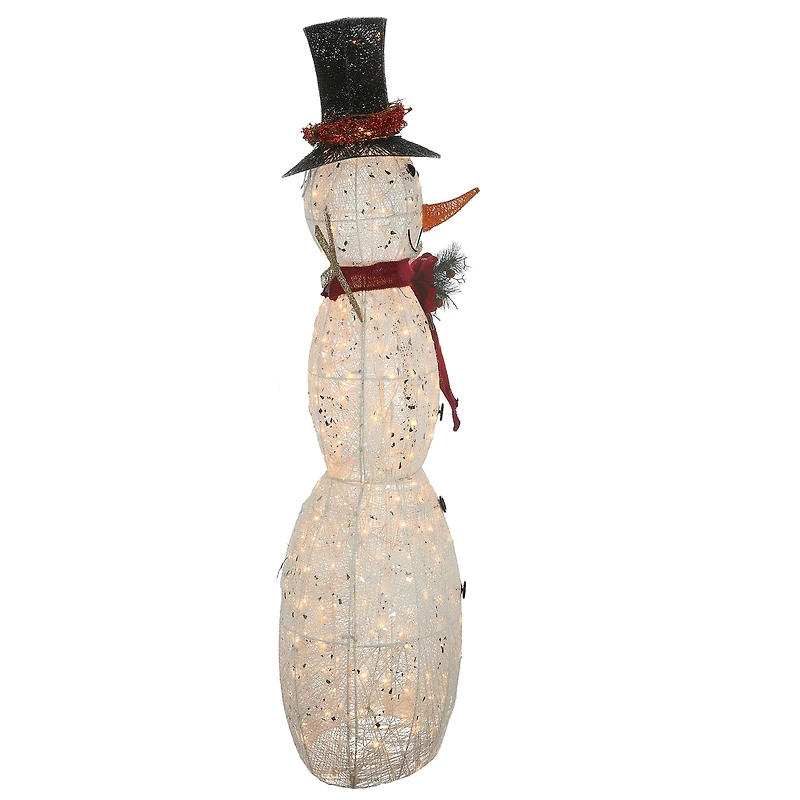 60" Crystal Snowman Decoration, Warm White LED Lights