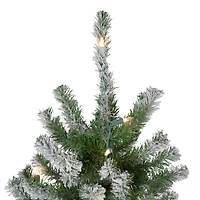 6ft. Pre-Lit Flocked Alpine Artificial Christmas Tree, Clear Lights