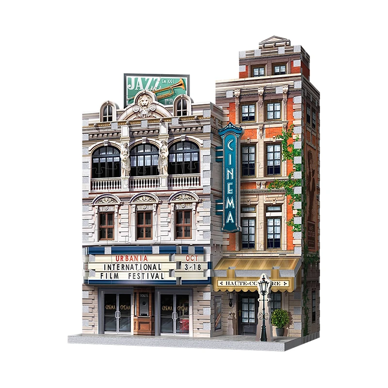 Urbania Collection - 4 3D Puzzles: Hotel, Cinema, Cafe, and Fire Station: 1165 Pcs
