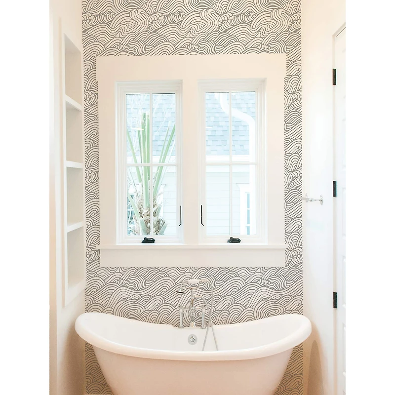 NuWallpaper Gray Saybrook Peel & Stick Wallpaper
