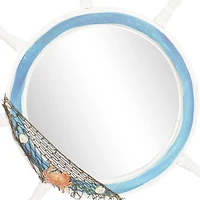 25'' White Coastal Wood Wall Mirror