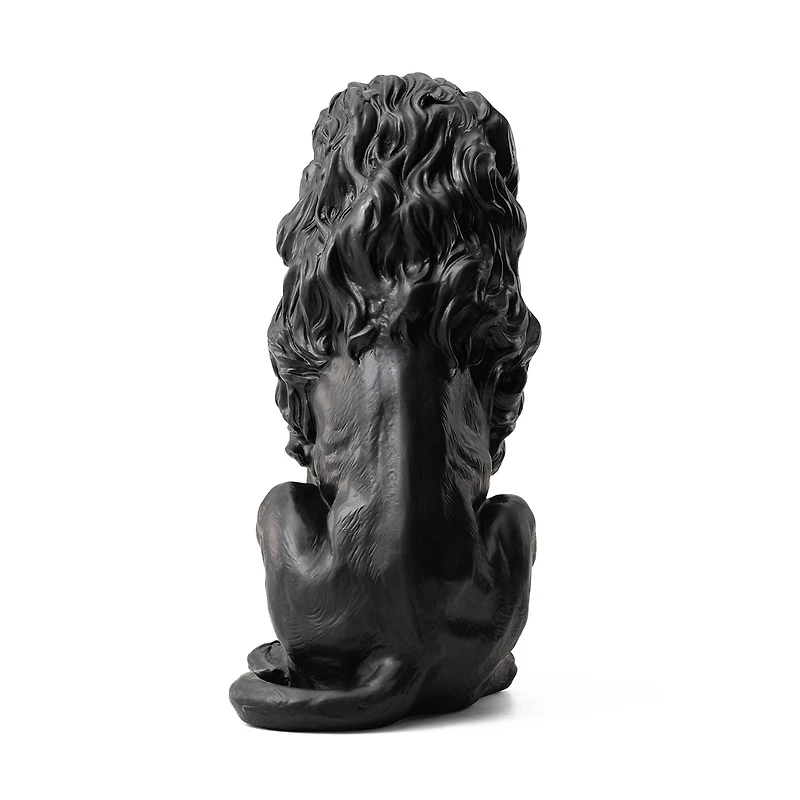 Glitzhome® 21" Black Sitting Lion Garden Statue