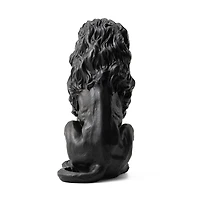 Glitzhome® 21" Black Sitting Lion Garden Statue