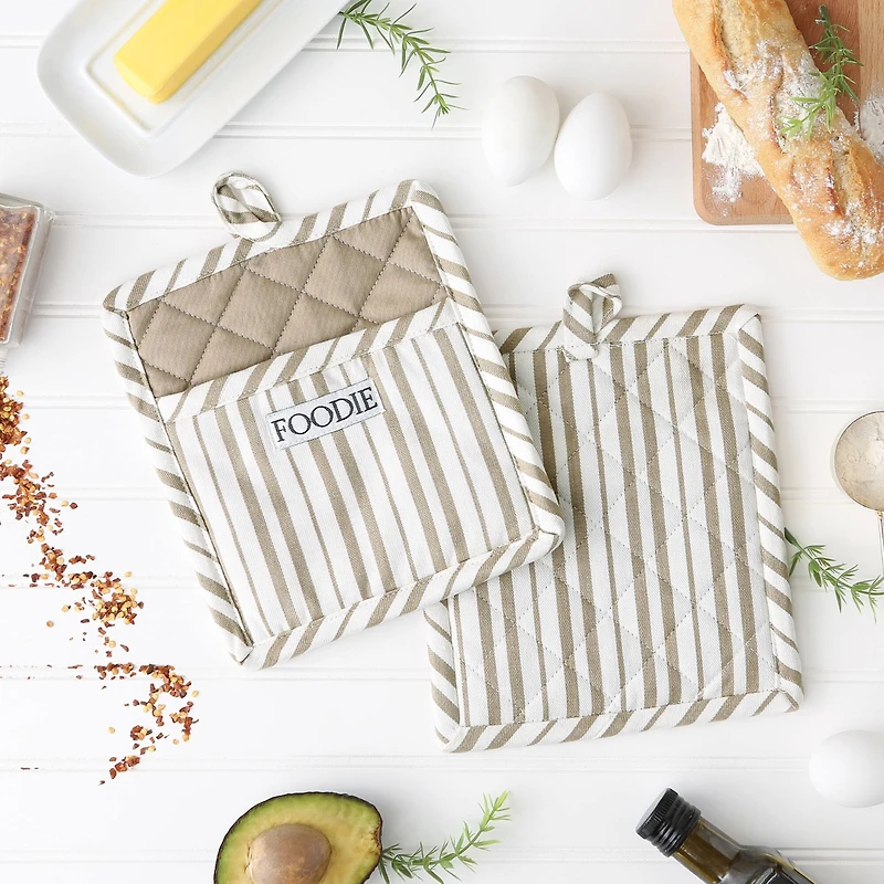 Mushroom Foodie Gourmet Chef Potholder Set