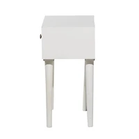 24" White Farmhouse Mango Wood Accent Table