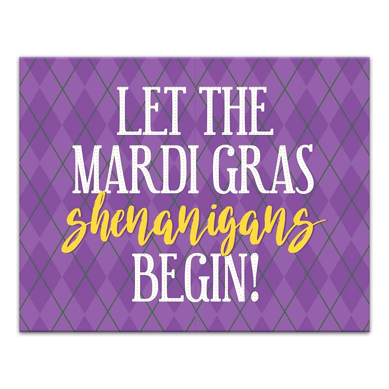 Let Shenanigans Begin Mardi Gras Canvas Wall Art
