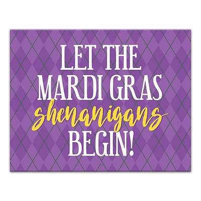Let Shenanigans Begin Mardi Gras Canvas Wall Art