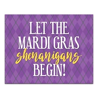 Let Shenanigans Begin Mardi Gras Canvas Wall Art