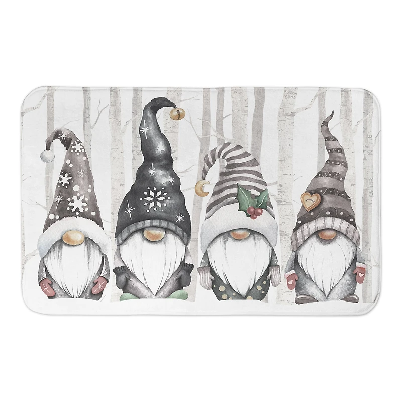Designs Direct Winter Forest Gnomes Bath Mat, 34" x 21"
