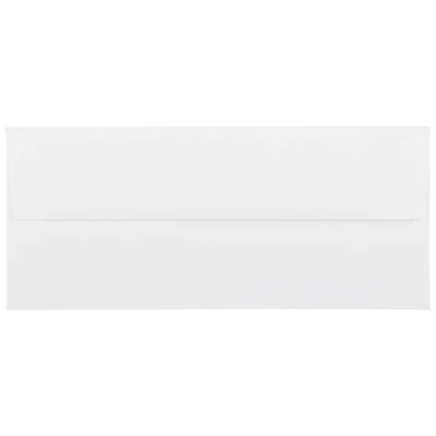 JAM Paper 4.12" x 9.5" Bright White Linen Strathmore Business Envelopes, 50ct.