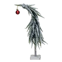 Hello Honey® 17.75" Snowy Evergreen Tree with Red Ball Ornament