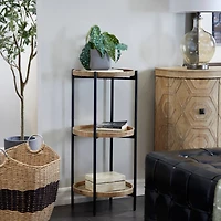 Brown Metal 3 Shelves Shelving Unit 16" x 16" x 34"