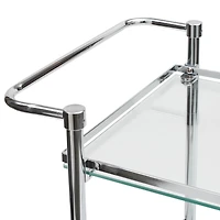 Organize It All Chrome 3-Tier Tempered Glass Rolling Serving Cart