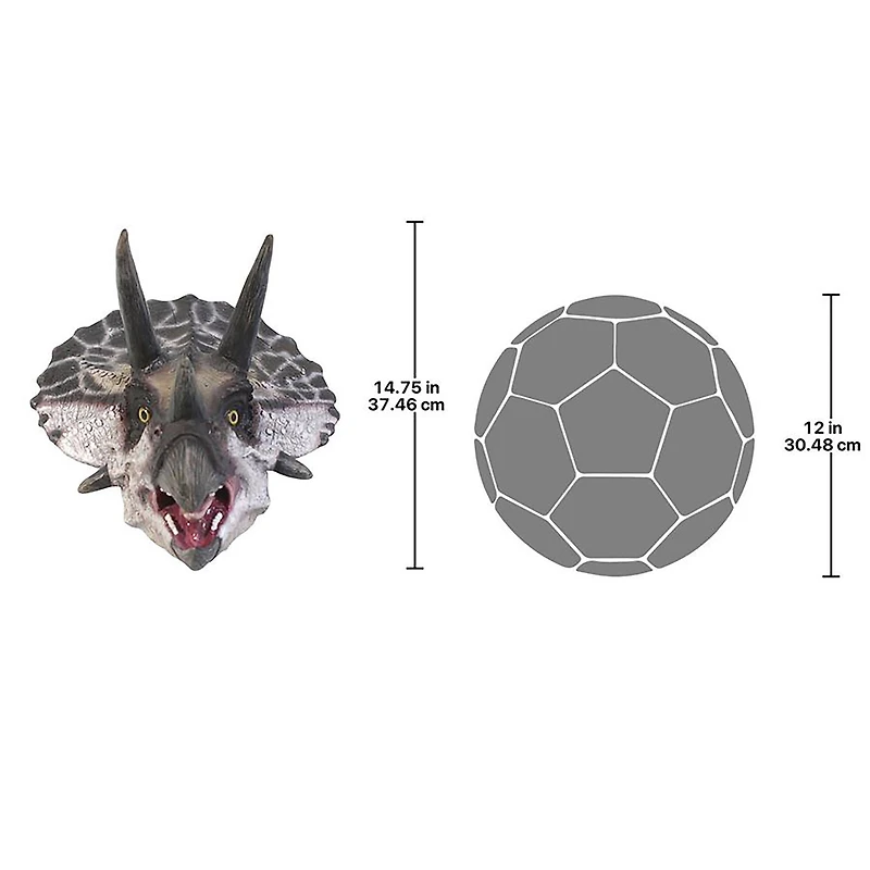 Design Toscano Triceratops Dinosaur Wall Trophy Décor