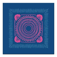 Pink And Blue Boho Bandana 20" x 20" Canvas Wall Art