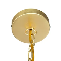 Hello Honey® Marina Round Gold Metal & Natural Capiz Chandelier Style Pendant Ceiling Light