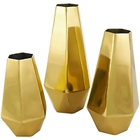 Stainless Steel Geometric Hexagon Shaped Vase Set
