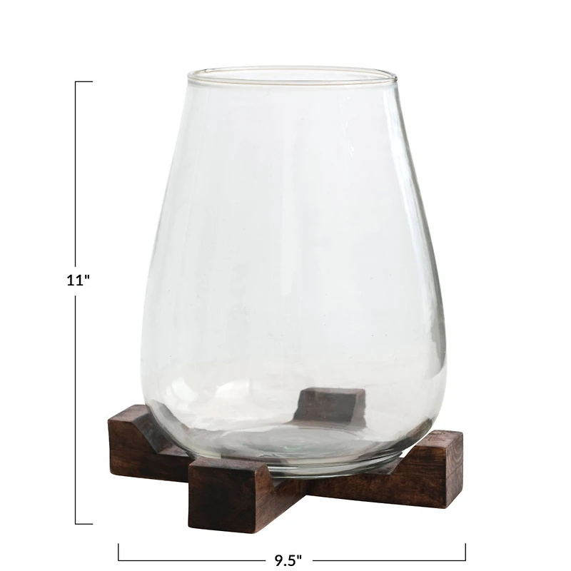 Hello Honey® 11" Glass Hurricane Candle Holder