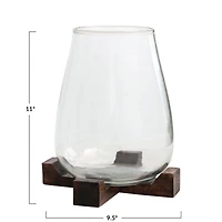 Hello Honey® 11" Glass Hurricane Candle Holder
