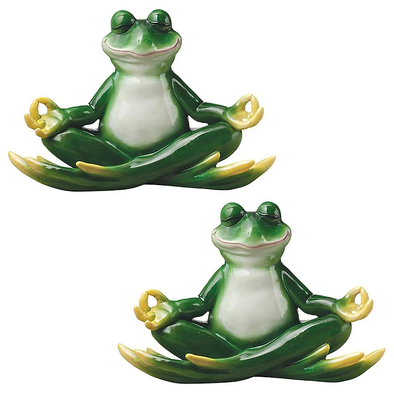 Design Toscano 12" Strike a Pose Zen Yoga Frog Statues, 2ct.