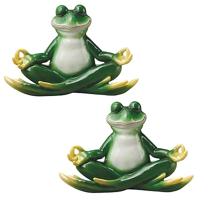 Design Toscano 12" Strike a Pose Zen Yoga Frog Statues, 2ct.