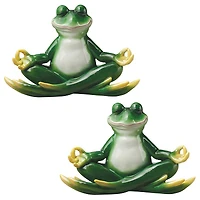 Design Toscano 12" Strike a Pose Zen Yoga Frog Statues, 2ct.