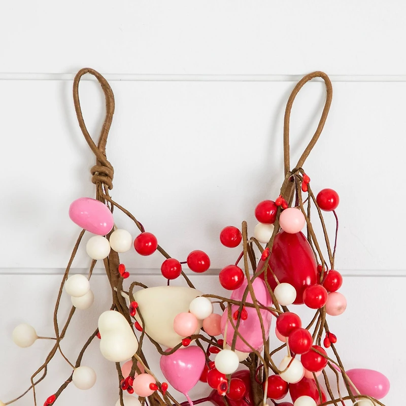 6ft. Artificial Valentine's Day Heart & Berry Twig Garland