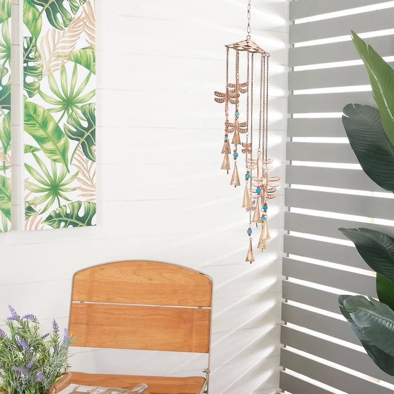 Brass Metal Eclectic Windchime, 5" x 1" x 36"