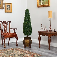 5ft. Boxwood Topiary in Decorative Planter