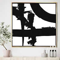 Designart Black & White Crossing Paths I Modern & Contemporary Framed Canvas