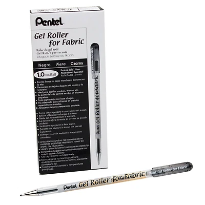 Pentel® Black Gel Roller Pen for Fabric, 12ct.