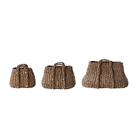 Hello Honey® Brown Natural Seagrass Baskets with Handles Set