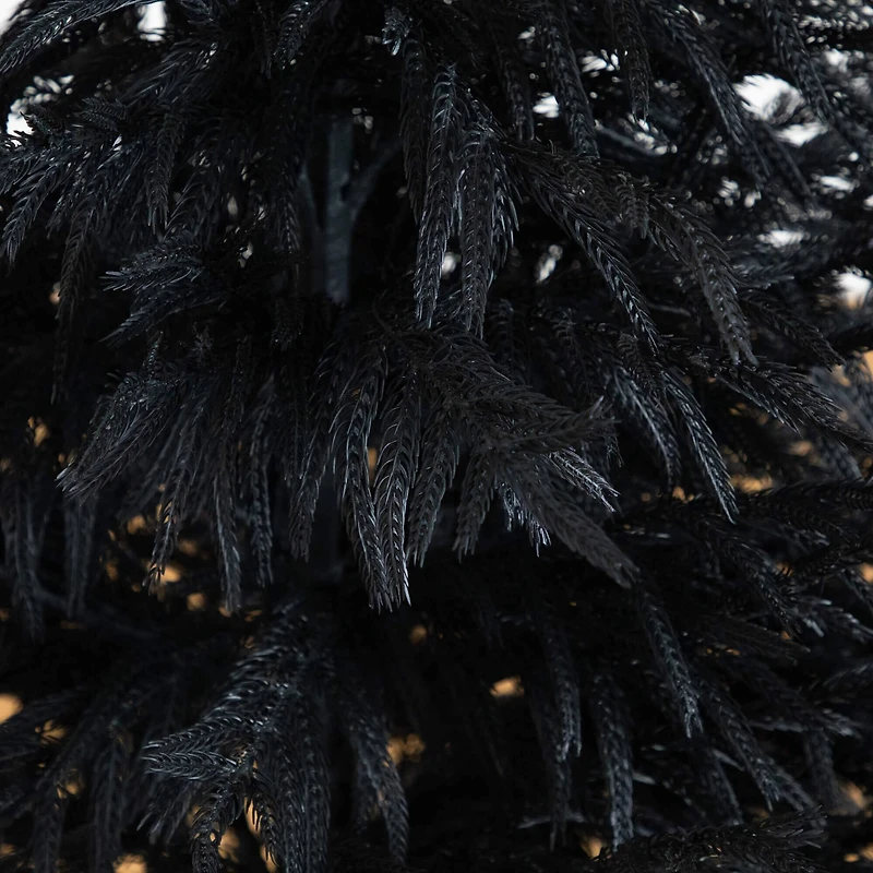 5ft. Artificial Halloween Real Touch Black Norfolk Pine Christmas Tree with Natural Look