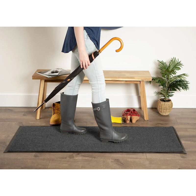 J&M Gray Ribbed Walk Off Utility Runner