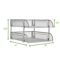 Mind Reader Silver 2 Piece Stackable Metal Mesh Letter Tray
