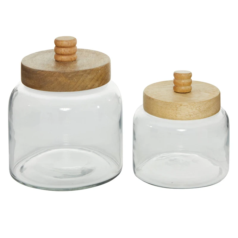 Clear Glass Farmhouse Canisters Set