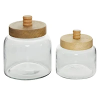 Clear Glass Farmhouse Canisters Set