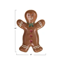Hello Honey® 12" Brown Gingerbread Man Stoneware Platter